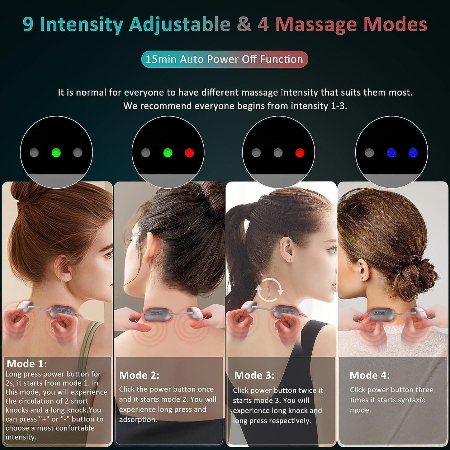 RelaxGo: Electric Neck Massager with Heat | Portable Neck Pain Relief