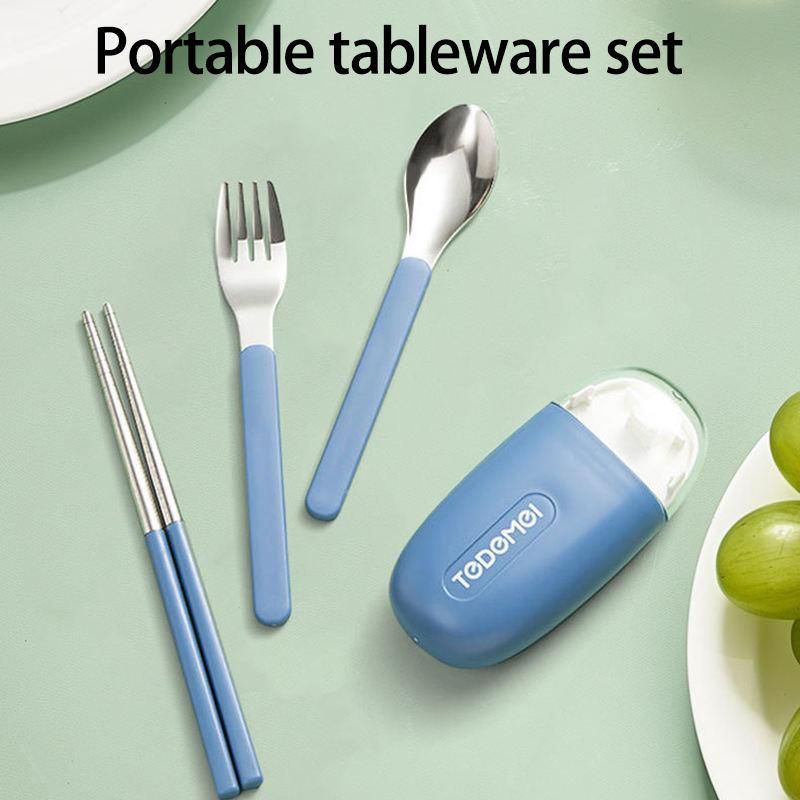 SteelGo: Portable Travel Cutlery Set – Stainless Steel Fork, Spoon & Chopsticks with Case for Office, Camping & Travel - Juggledrops