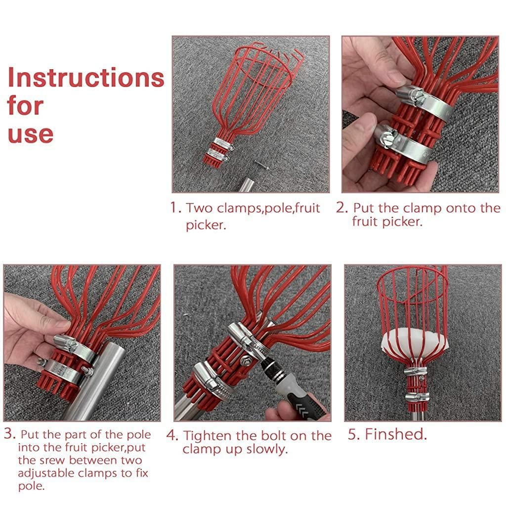 PickPro: Lightweight Metal Fruit Picker Basket for Mangoes, Apples & More - Juggledrops