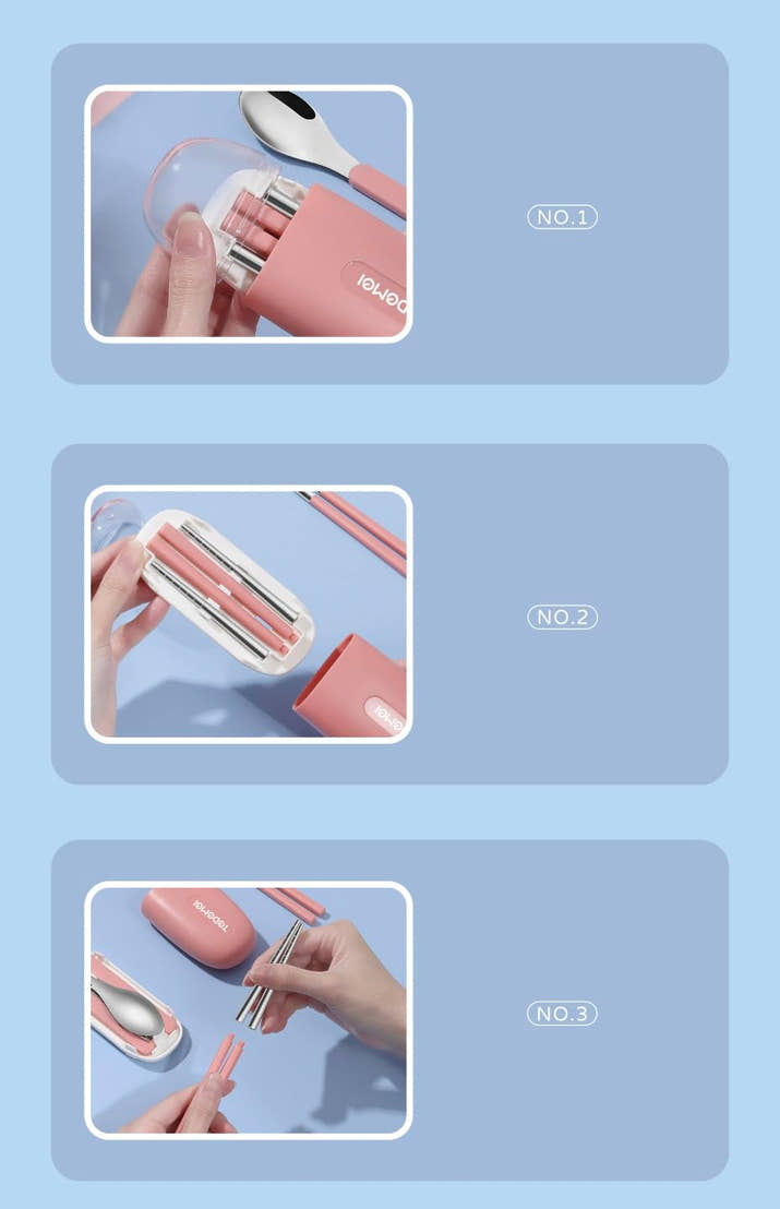 SteelGo: Portable Travel Cutlery Set – Stainless Steel Fork, Spoon & Chopsticks with Case for Office, Camping & Travel - Juggledrops