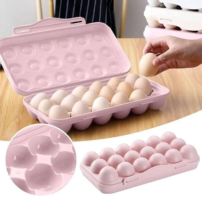 EggNest: BPA-Free 18-Egg Storage Container – Stackable, Spill-Proof & Space-Saving Egg Organizer - Juggledrops