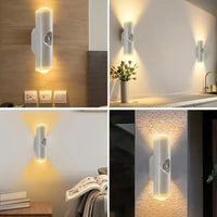 GlowEase: Magnetic Sensor LED Wall Light – 3 Color Modes, Wireless & Rechargeable - Juggledrops