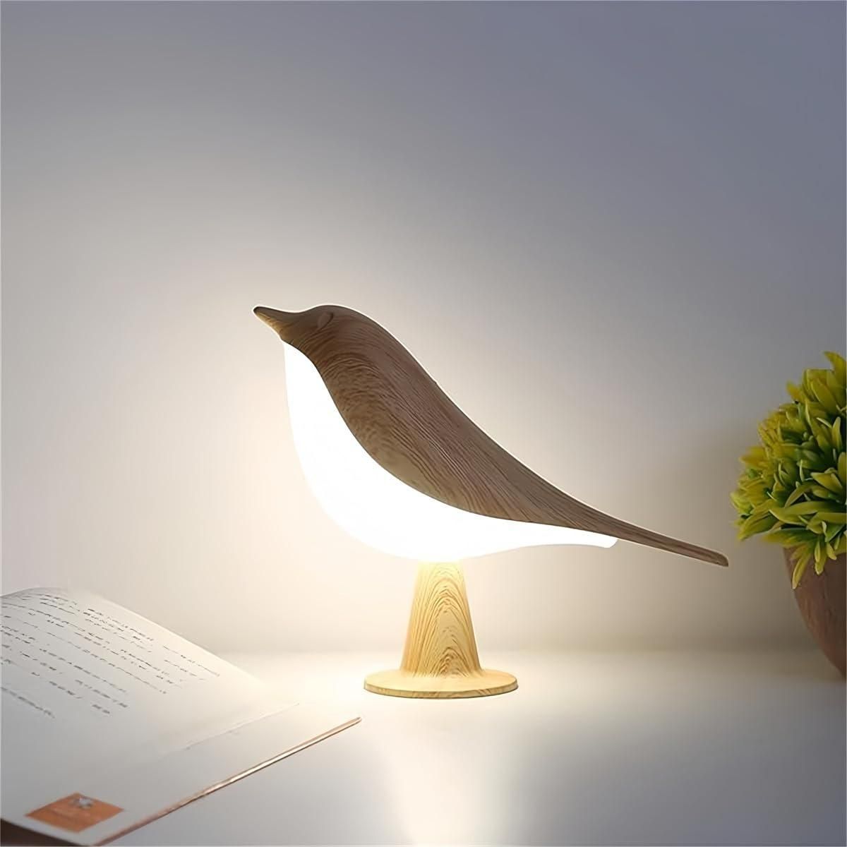 AviGlow: Touch Dimmable Bird Table Lamp with Aromatherapy – USB Rechargeable LED Night Light for Bedroom & Desk - Juggledrops