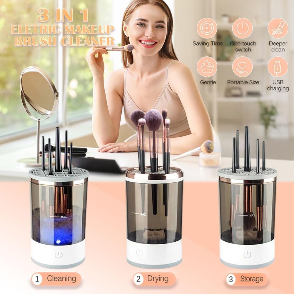 BrushPure: Electric Makeup Brush Cleaner – USB Rechargeable Automatic Deep Cleaning Device