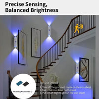 GlowEase: Magnetic Sensor LED Wall Light – 3 Color Modes, Wireless & Rechargeable