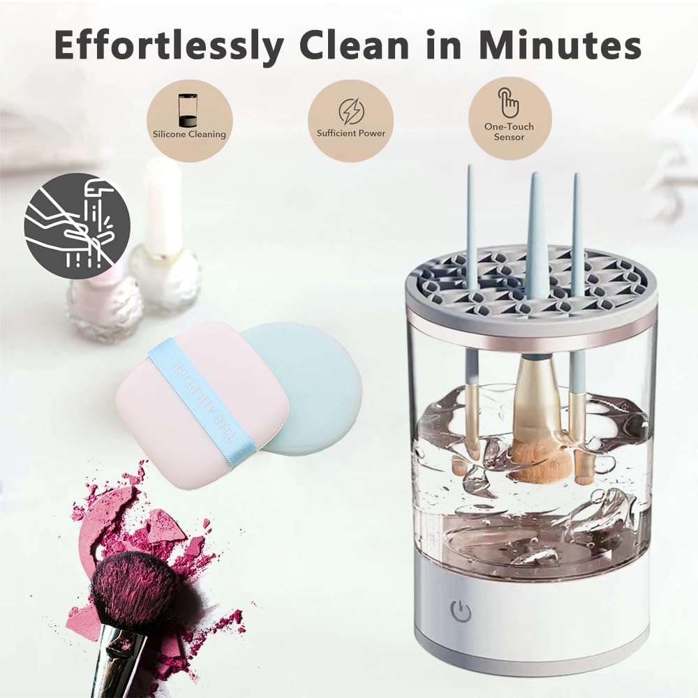 BrushPure: Electric Makeup Brush Cleaner – USB Rechargeable Automatic Deep Cleaning Device