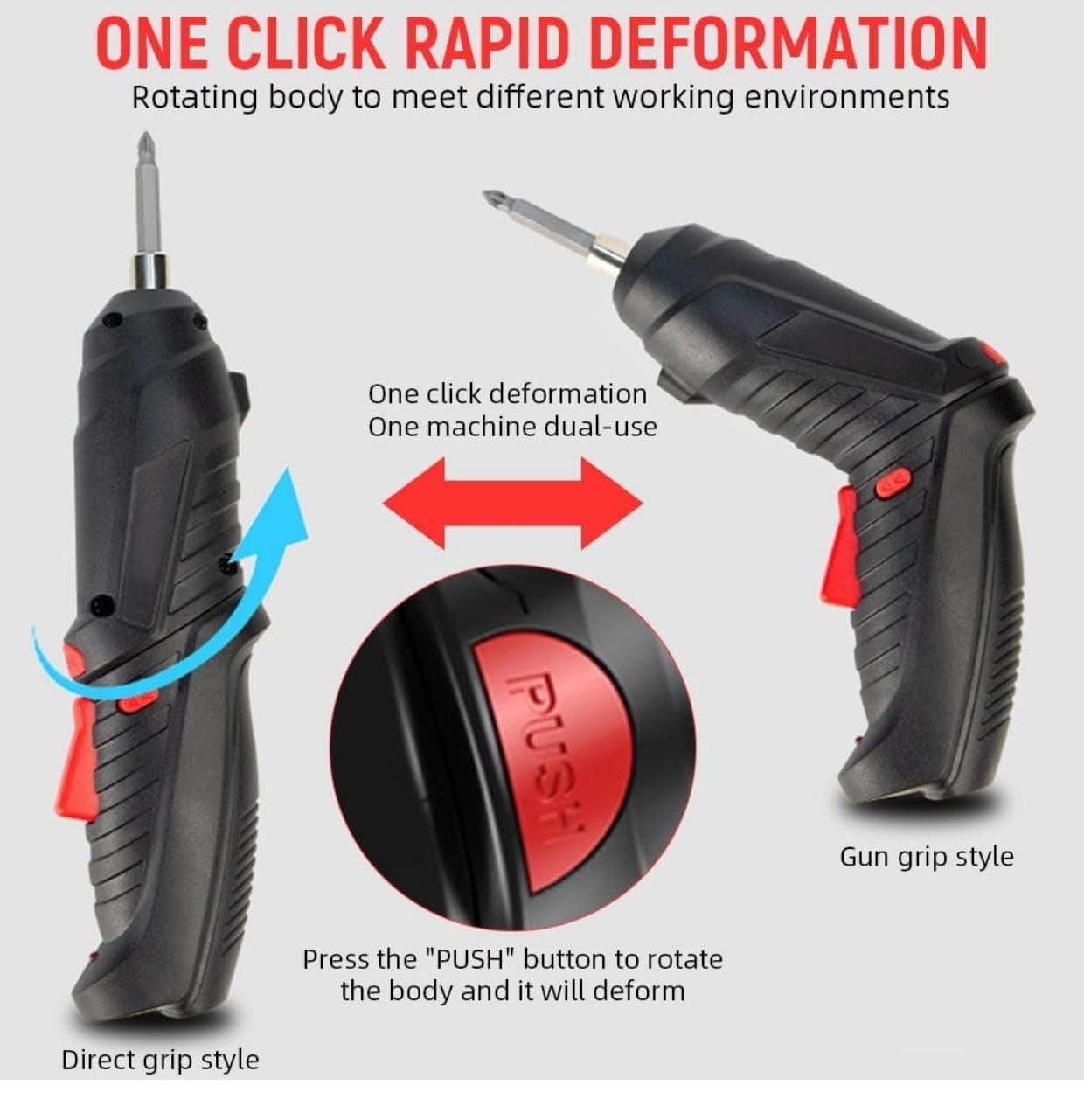 ToolSpin:47-in-1 Cordless Electric Screwdriver Set – Rechargeable, Foldable & LED Light Power Driver Kit