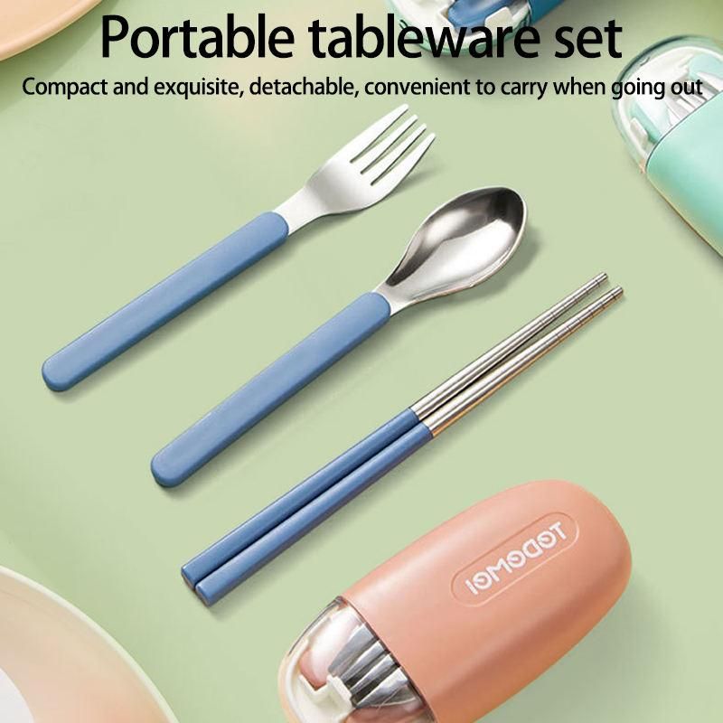SteelGo: Portable Travel Cutlery Set – Stainless Steel Fork, Spoon & Chopsticks with Case for Office, Camping & Travel - Juggledrops