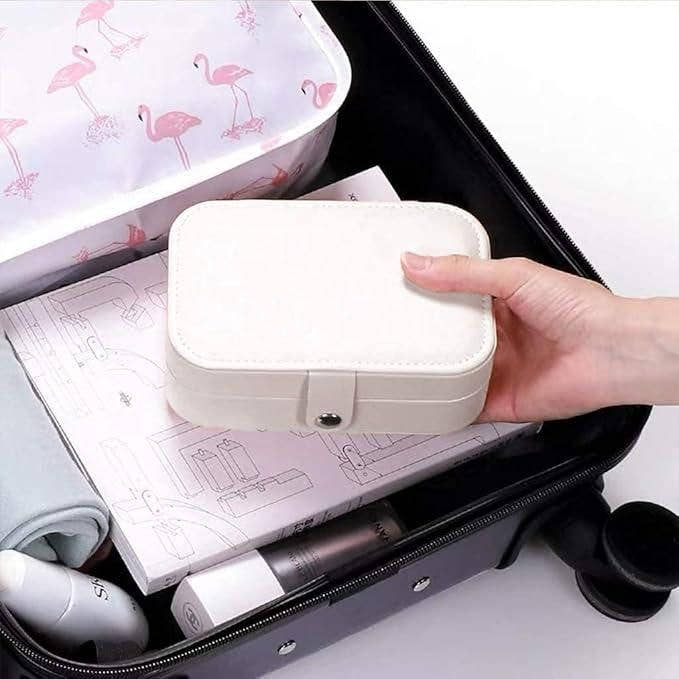 LuxeKeep: PU Leather Jewelry Box Organizer – Double Layer Travel Jewelry Storage Case