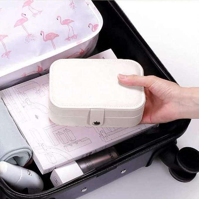 LuxeKeep: PU Leather Jewelry Box Organizer – Double Layer Travel Jewelry Storage Case