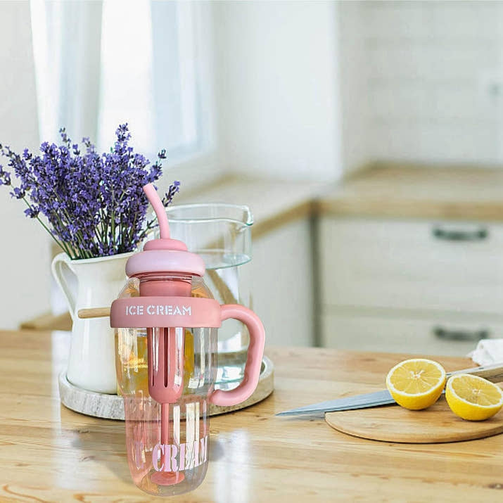 HydroCute: 40oz Crossbody Water Bottle with Strap & One-Click Straw Lid - Juggledrops