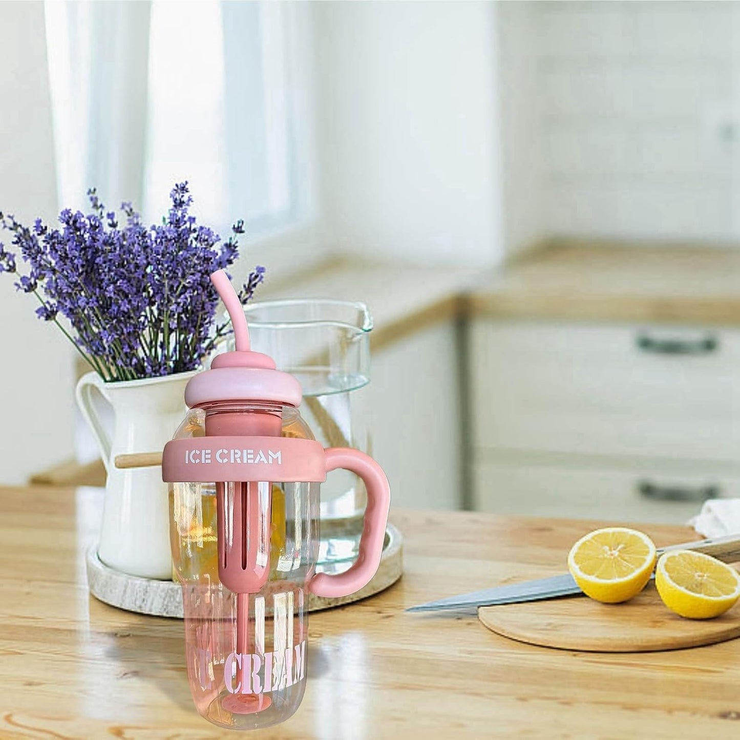 HydroCute: 40oz Crossbody Water Bottle with Strap & One-Click Straw Lid - Juggledrops