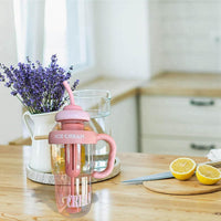 HydroCute: 40oz Crossbody Water Bottle with Strap & One-Click Straw Lid - Juggledrops