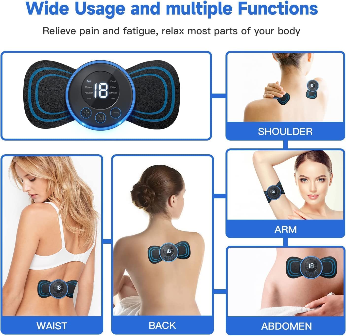FlexiRelief: Mini Electric Massager – Rechargeable Wireless Pain Relief for Full Body