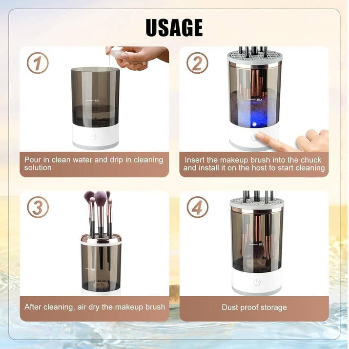 BrushPure: Electric Makeup Brush Cleaner – USB Rechargeable Automatic Deep Cleaning Device