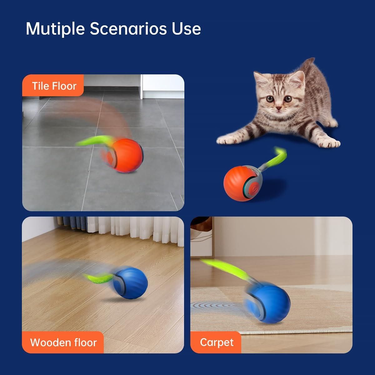 Smart 360° Rolling Toy Ball for Cats & Puppies | Active Play, Rechargeable, Intelligent Movement - Juggledrops