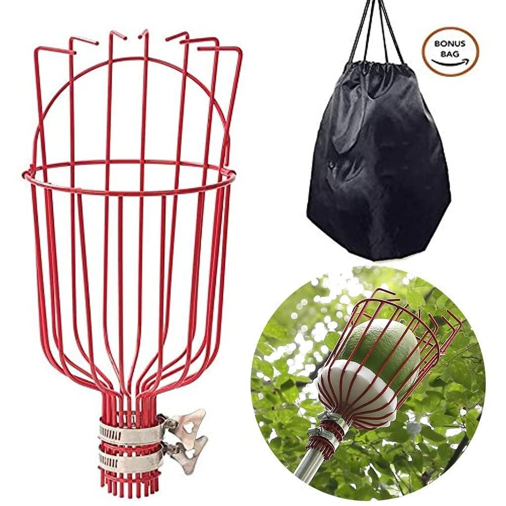 PickPro: Lightweight Metal Fruit Picker Basket for Mangoes, Apples & More - Juggledrops