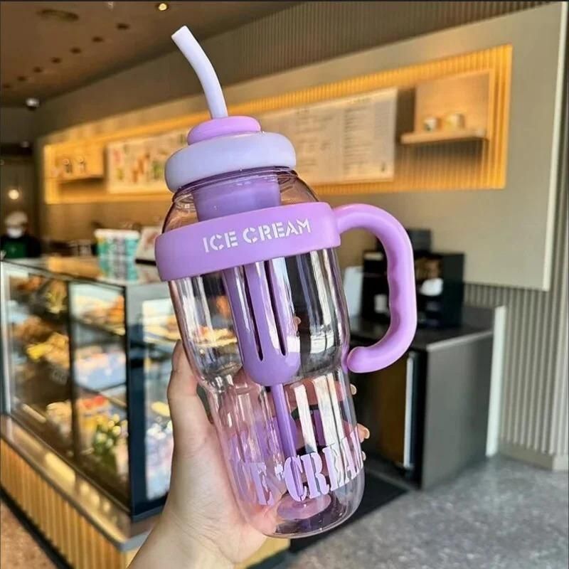 HydroCute: 40oz Crossbody Water Bottle with Strap & One-Click Straw Lid - Juggledrops