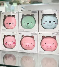 PiggyGlow: Cartoon Pig LED Mirror Pocket Fan for Makeup, Touch-Ups & Cooling - Juggledrops