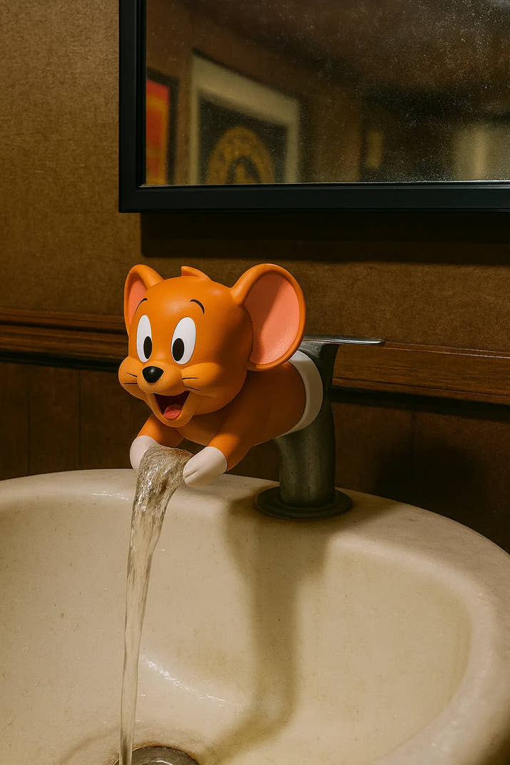AquaToon: Faucet Extender – Tom & Jerry Style Cartoon Water Tap Attachment - Juggledrops