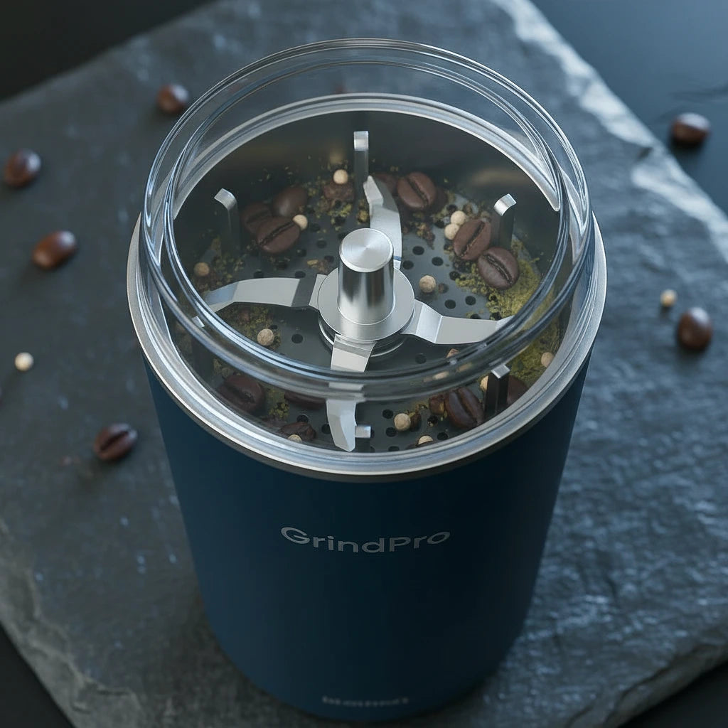 GrindPro: Electric Coffee & Spice Grinder – One-Touch Stainless Steel Grinder