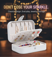 LuxeKeep: PU Leather Jewelry Box Organizer – Double Layer Travel Jewelry Storage Case