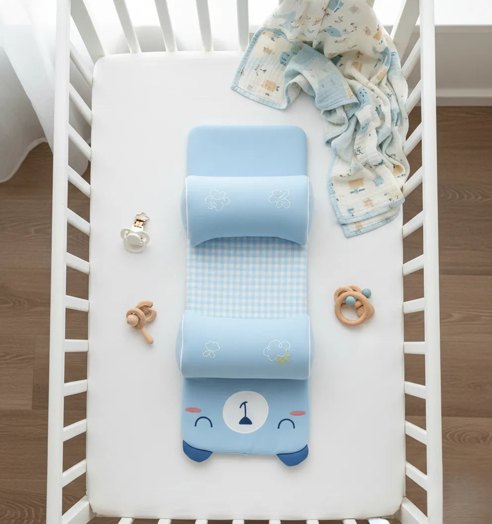 BabyNest:Newborn Head Support Pillow – Anti-Head Tilt, Breathable & Natural Millet Filling - Juggledrops