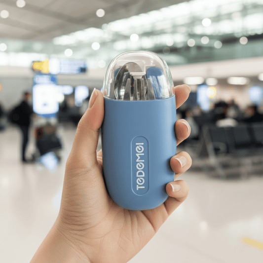 SteelGo: Portable Travel Cutlery Set – Stainless Steel Fork, Spoon & Chopsticks with Case for Office, Camping & Travel - Juggledrops