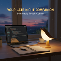 AviGlow: Touch Dimmable Bird Table Lamp with Aromatherapy – USB Rechargeable LED Night Light for Bedroom & Desk