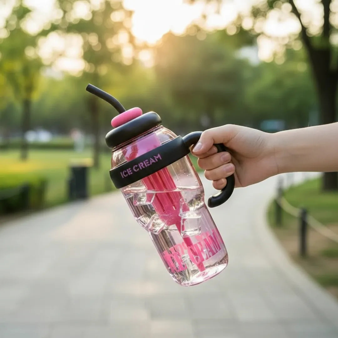 HydroCute: 40oz Crossbody Water Bottle with Strap & One-Click Straw Lid - Juggledrops