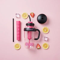 HydroCute: 40oz Crossbody Water Bottle with Strap & One-Click Straw Lid - Juggledrops