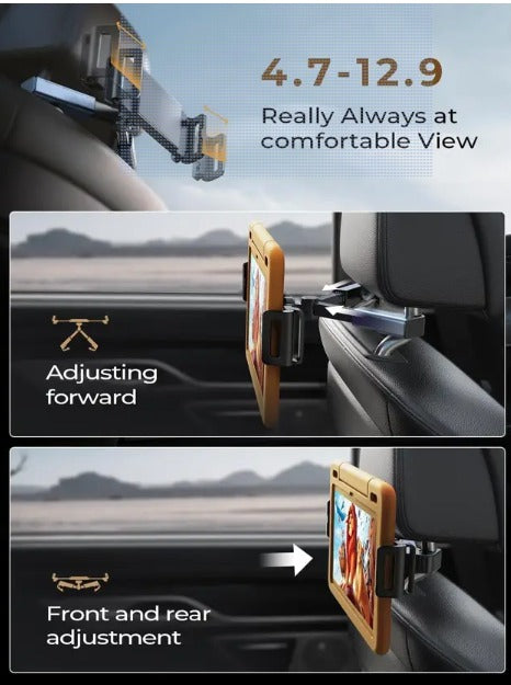 HoldUp: Car Headrest Phone & Tablet Holder – Adjustable Back Seat Mount for Kids & Travel