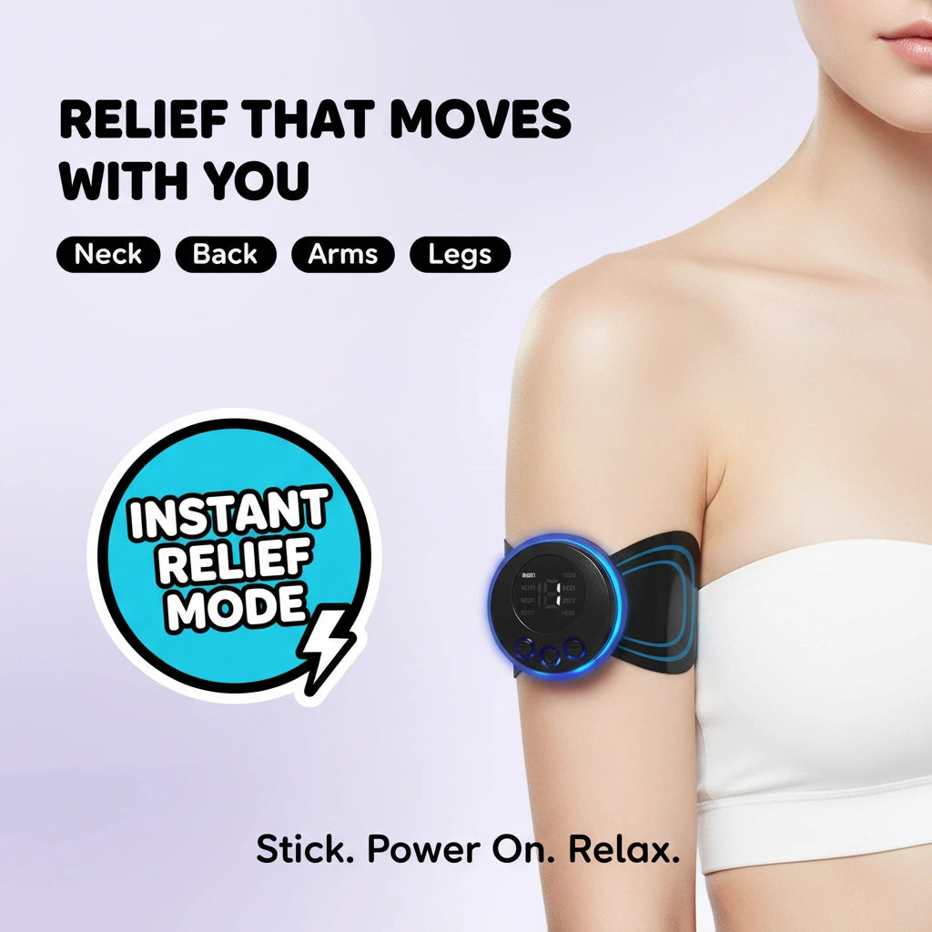 FlexiRelief: Mini Electric Massager – Rechargeable Wireless Pain Relief for Full Body