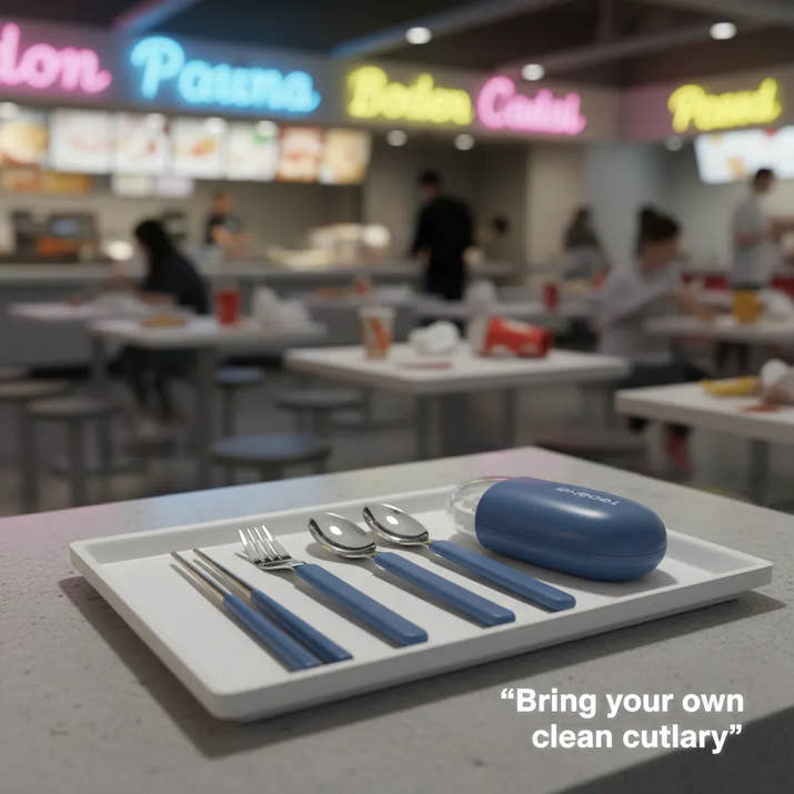 SteelGo: Portable Travel Cutlery Set – Stainless Steel Fork, Spoon & Chopsticks with Case for Office, Camping & Travel