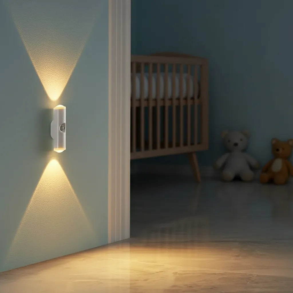 GlowEase: Magnetic Sensor LED Wall Light – 3 Color Modes, Wireless & Rechargeable