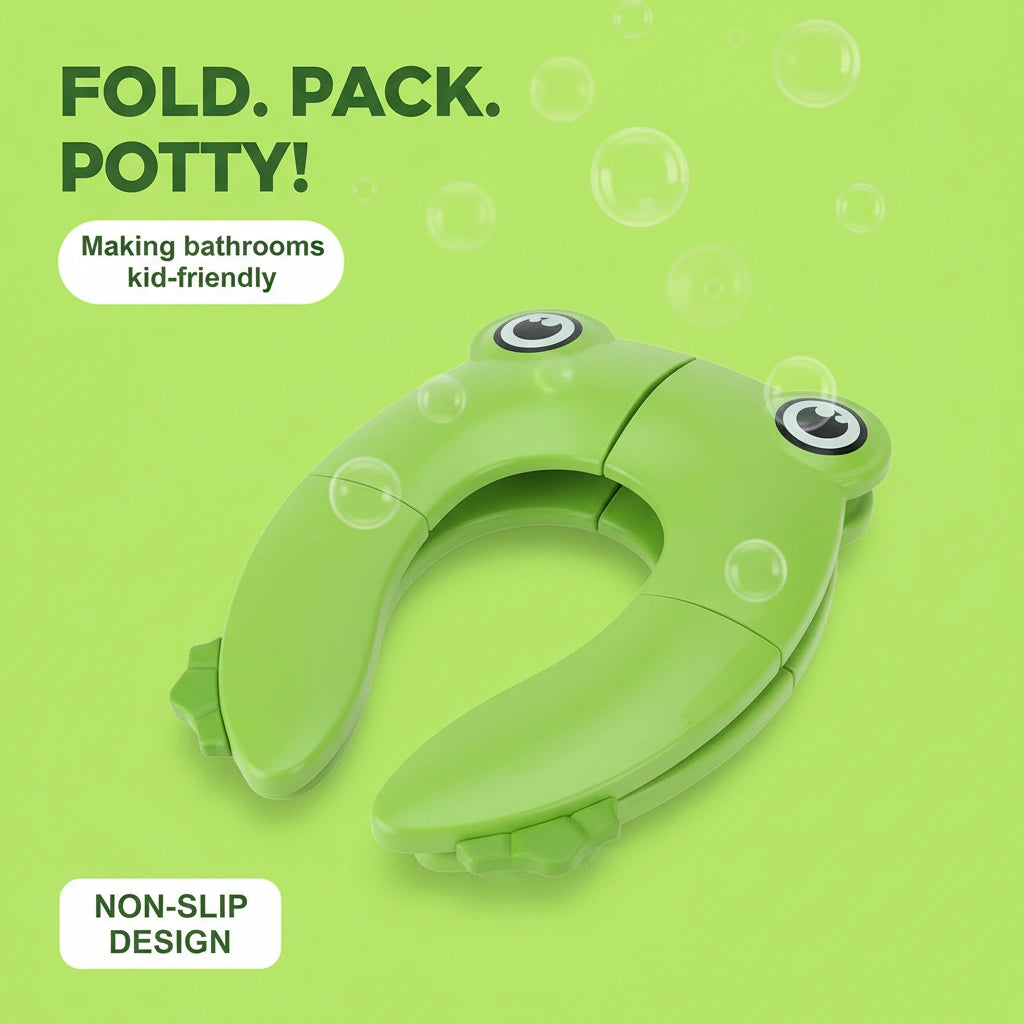 TinyGo: Folding Travel Toilet Seat for Kids – Portable Potty Training Seat with Carry Bag