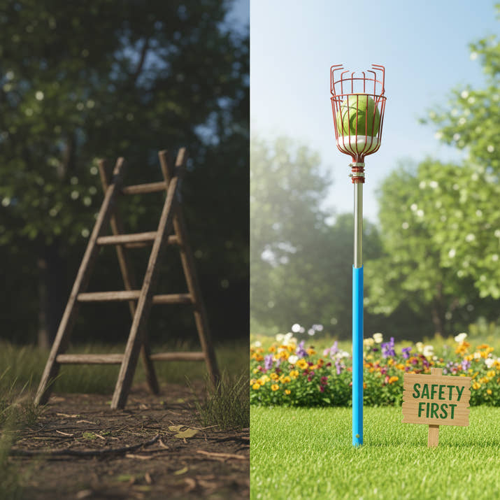 PickPro: Lightweight Metal Fruit Picker Basket for Mangoes, Apples & More