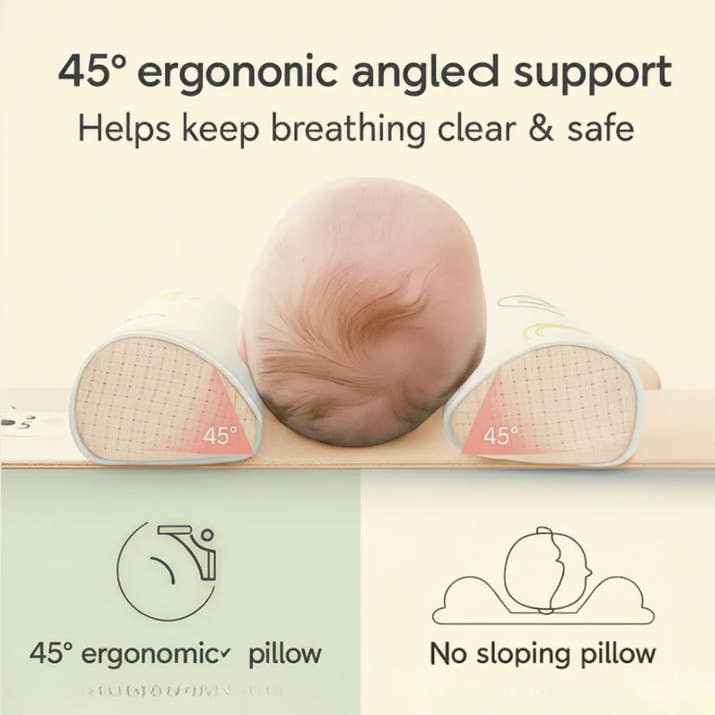 BabyNest:Newborn Head Support Pillow – Anti-Head Tilt, Breathable & Natural Millet Filling - Juggledrops